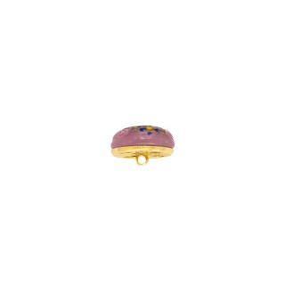 GLASS BUTTON WITH METAL SHANK  - PINK