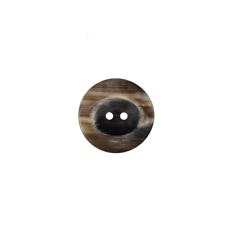 2-HOLES GENUINE HORN BUTTON - BROWN