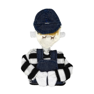 CHILD WITH HAT MOTIF - BLUE