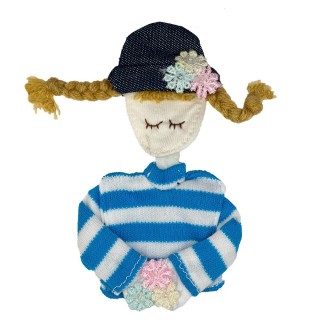 BABY GIRL WITH HAT MOTIF - BLUE