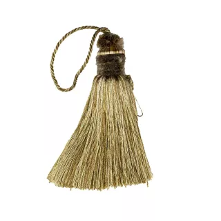 VELVET KEY TASSEL WITH THREADS - DOVE