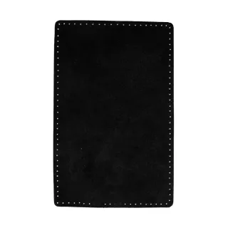 RECTANGULAR PATCHES SUADE LEATHER SEW-ON - BLACK