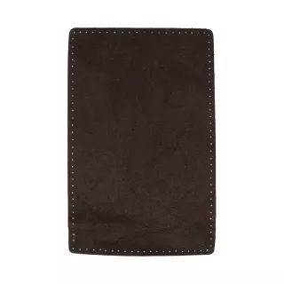 RECTANGULAR PATCHES SUADE LEATHER SEW-ON - BROWN