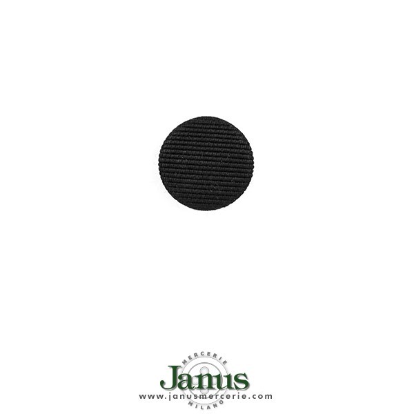 GROS-GRAIN COVERED BUTTON WITH SHANK - BLACK