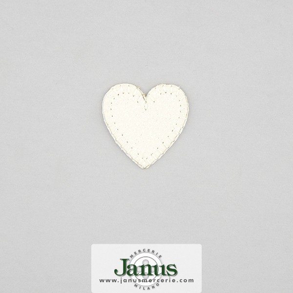 PATCH CUORE GLITTER 25X25MM BIANCO