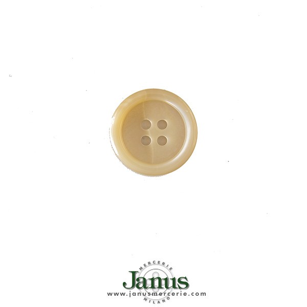 4-HOLE TROCAS SHELL BUTTON WITH RIM  - BEIGE